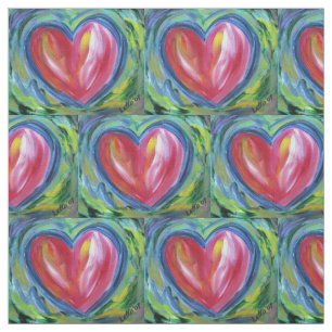 Coeur rouge avec espoir tissu personnalisé matéria