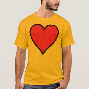 Coeur rouge de CMYK avec le T-shirt noir de