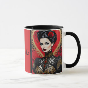 Coeur rouge Goth Lady Mug