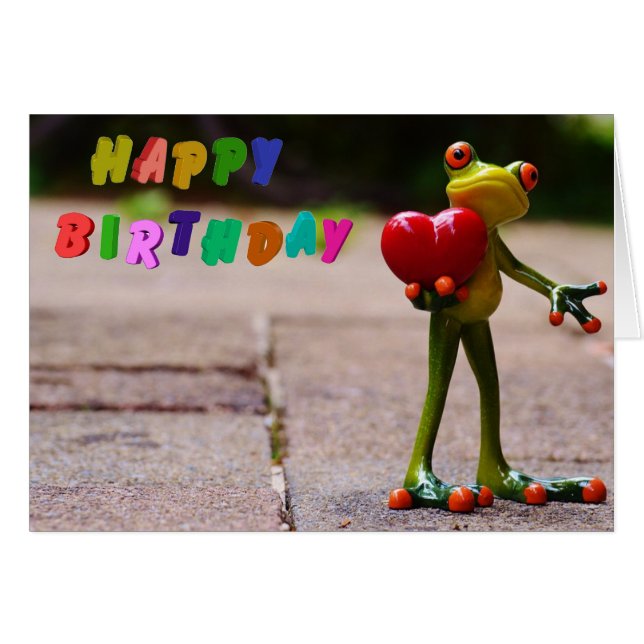 Coeur rouge grenouille (Devant horizontal)