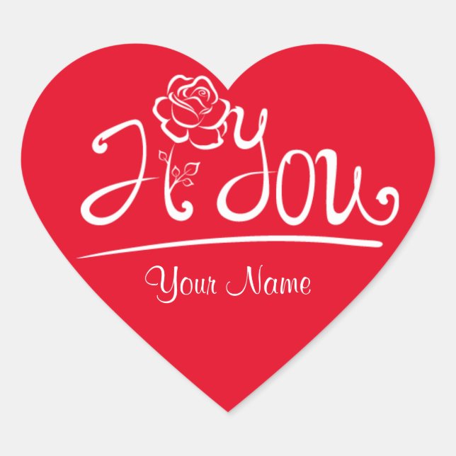 Cœur Rouge / Je vous rose / Sticker de Jour de Valentin (Devant)