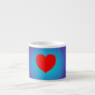 Coeur rouge sur bleu lumineux> Mug de café