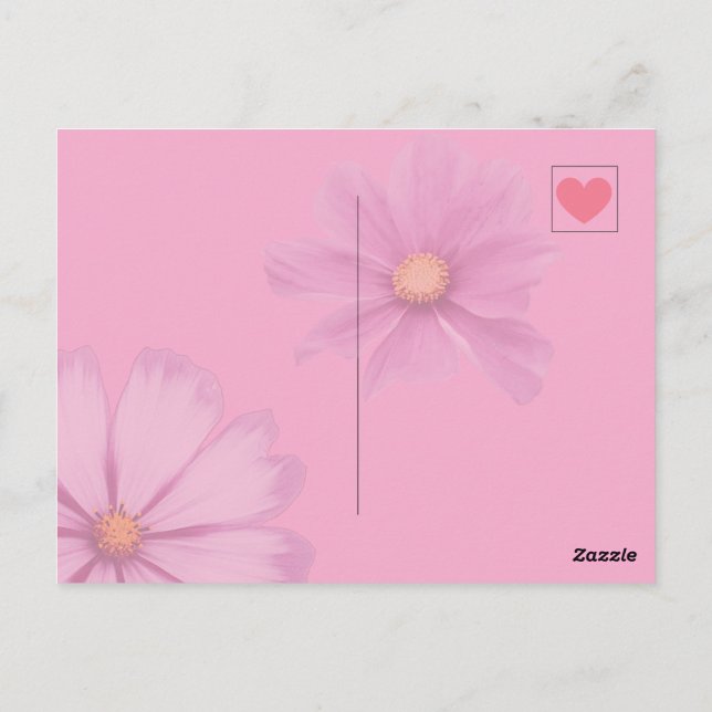 Coeur rouge sur carte postale (Dos)