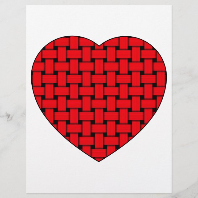 Coeur rouge tressé (Devant)