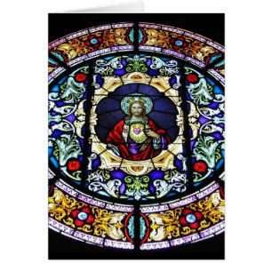 Coeur sacré de fenêtre en verre teinté de Jésu