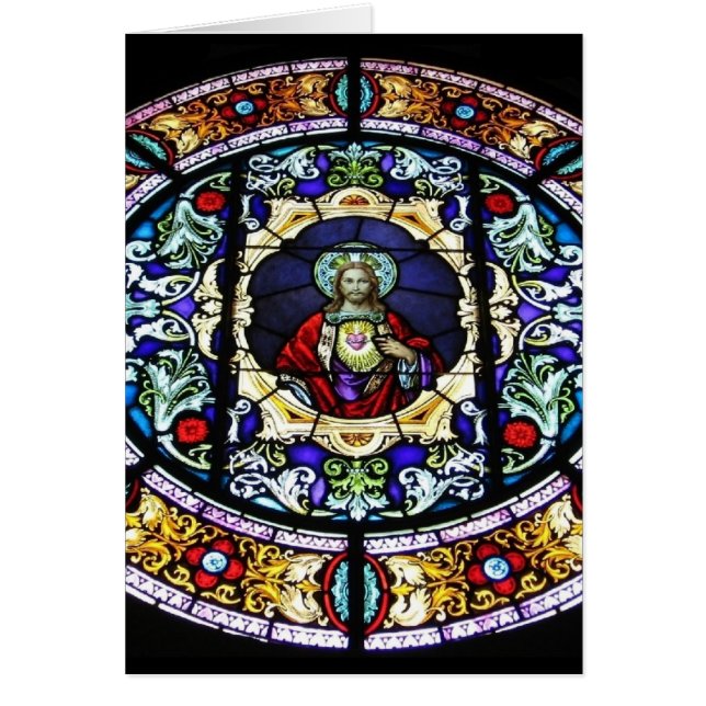 Coeur sacré de fenêtre en verre teinté de Jésus (Devant)