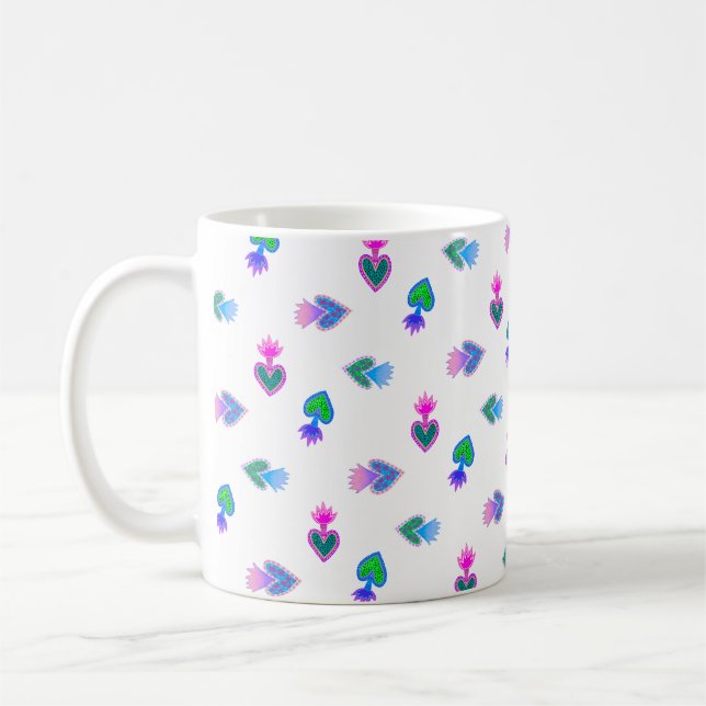 Coeur sacré de Marie Folk Art Mug (Gauche)