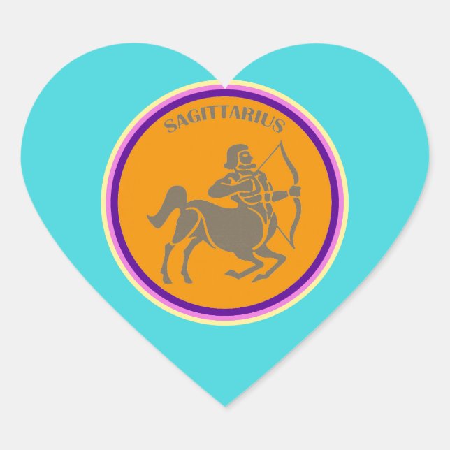 Cœur Sagittarius Coeur Sticker (Devant)