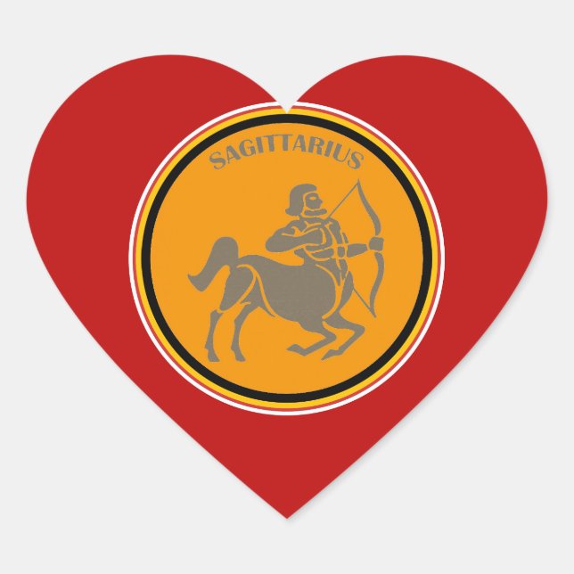 Cœur Sagittarius Coeur Sticker (Devant)