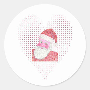 Coeur Santa Claus Stickers de vacances en Pointill