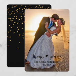Coeur Script Confetti Retour Photo Mariage Merci