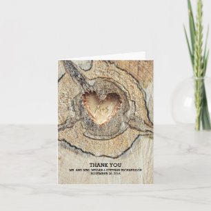 Coeur sculpté Arbre rustique Mariage en bois Merci