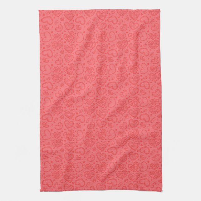 Coeur Serviette de cuisine Rouge (Vertical)