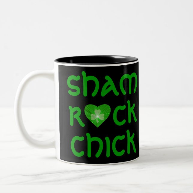 Coeur shamrock 'Shamrock Chick' mug noir (Gauche)