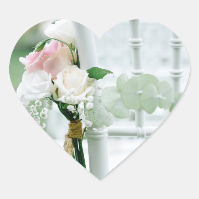 Cœur Simplement Chic Coeur Floral Sticker En Forme (Devant)