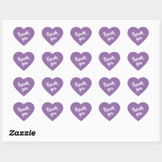 Cœur Soft Muted Lavender Thank You Heart Sticker