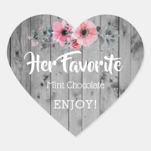 Cœur Son Mariage favori Favor Sticker Mariée rustique