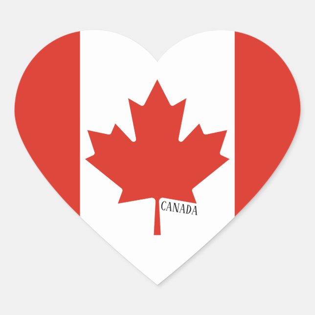 Cœur Splendide Sticker Coeur Patriotique Drapeau Canada (Devant)