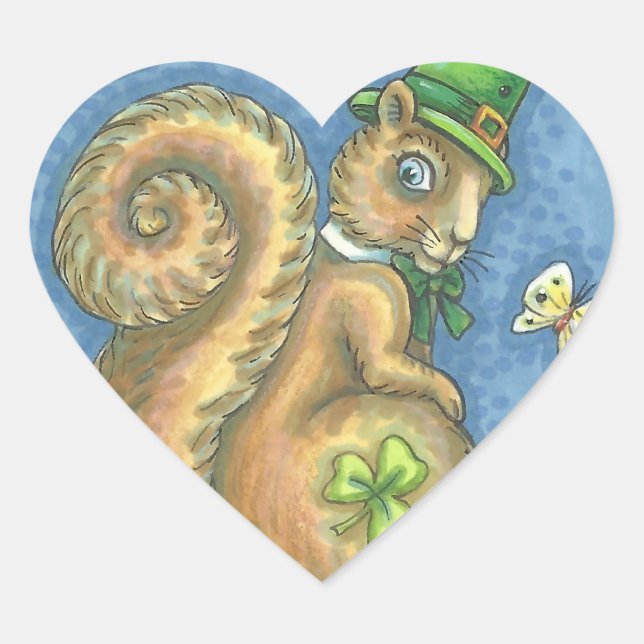 Cœur ST. PATRICK'S DAY IRISH SQUIRREL STICKER Sheet (Devant)