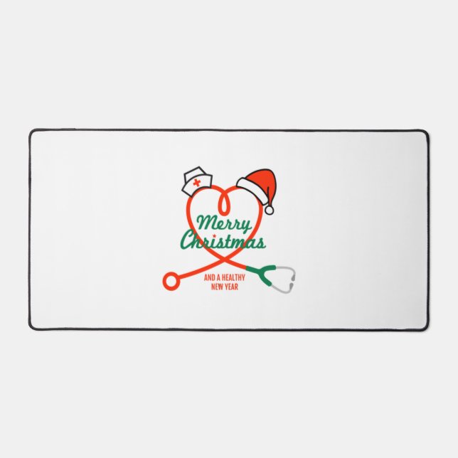 Coeur stéthoscope avec chapeau de Santa (Recto)