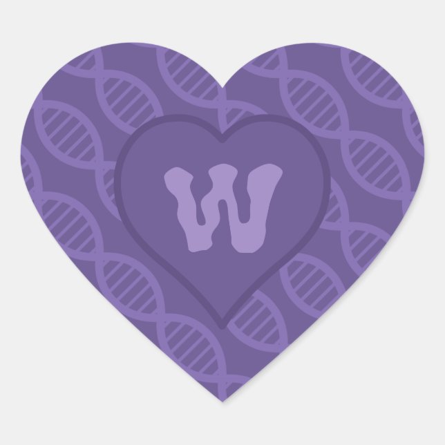 Cœur Sticker à bandes ADN (Devant)