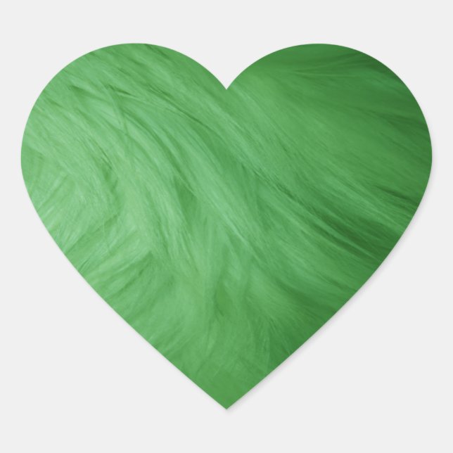 Cœur Sticker à coeur imprimé à fourrure verte (Devant)