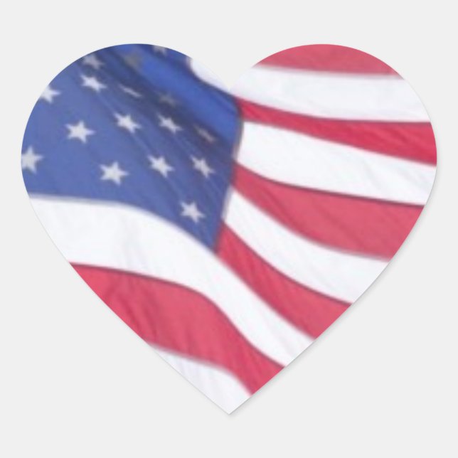 Cœur Sticker à drapeau américain (Devant)
