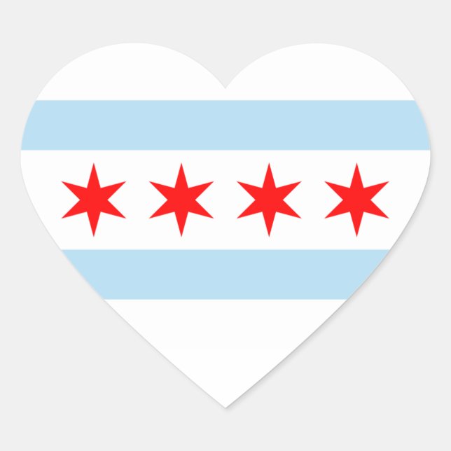Cœur Sticker à drapeau de Chicago (Devant)