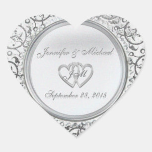 Cœur Sticker à huile d'argent personnalisable