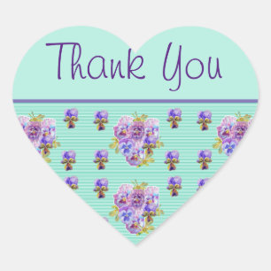 Cœur Sticker à Merci floral Pansy