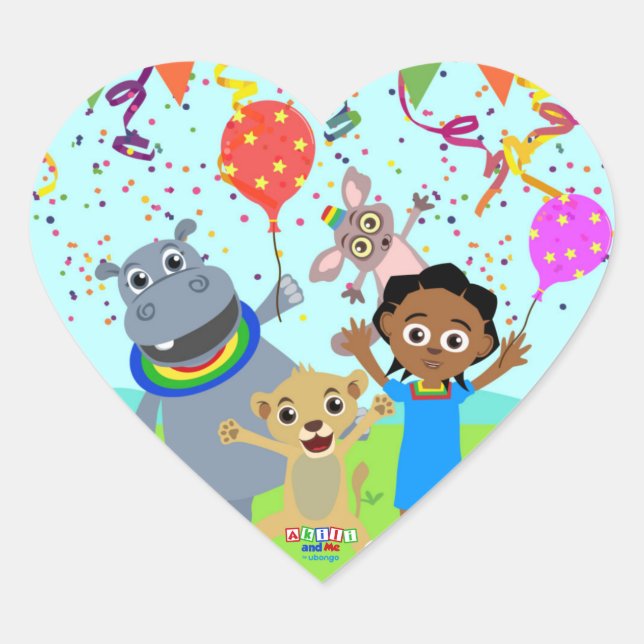 Cœur Sticker Akili & Friends 3 (Devant)