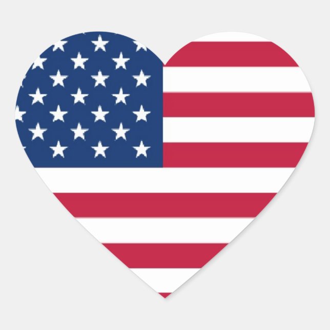 Cœur Sticker American Flag Heart Design (Devant)