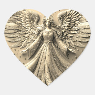 Cœur Sticker Angel du Gardien d'or