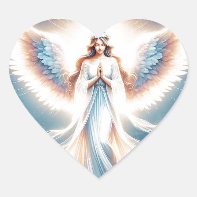 Cœur Sticker Angel du gardien Pastel (Devant)