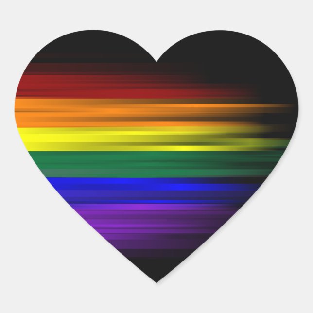 Cœur Sticker Arc-en-ciel (coeur) (Devant)