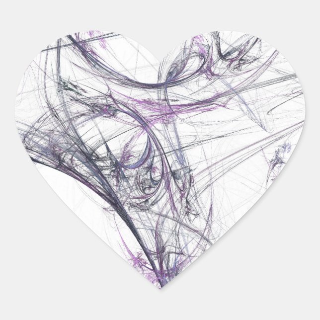 Cœur Sticker Arrière - plan Fractal Spider Web (Devant)