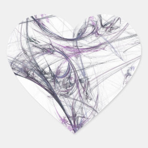 Cœur Sticker Arrière - plan Fractal Spider Web