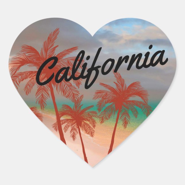 Cœur Sticker californien (Devant)