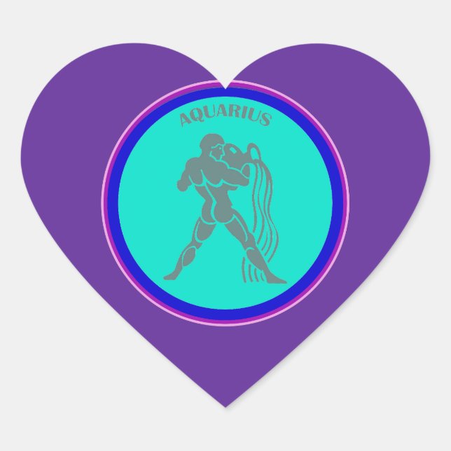 Cœur Sticker cardiaque Aquarius (Devant)