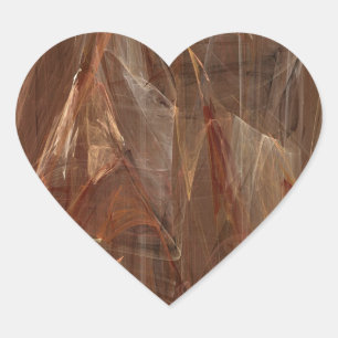 Cœur Sticker cardiaque Brown et fractal