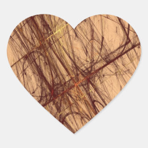 Cœur Sticker cardiaque Brown fractal Abstrait Grunge