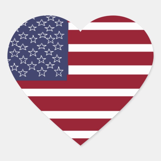 Cœur Sticker CARDIAQUE DE DRAPEAU AMÉRICAIN (Devant)