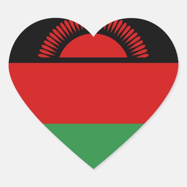 Cœur Sticker cardiaque du drapeau du Malawi (Devant)