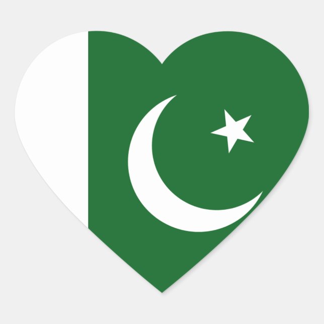 Cœur Sticker cardiaque du drapeau pakistanais (Devant)