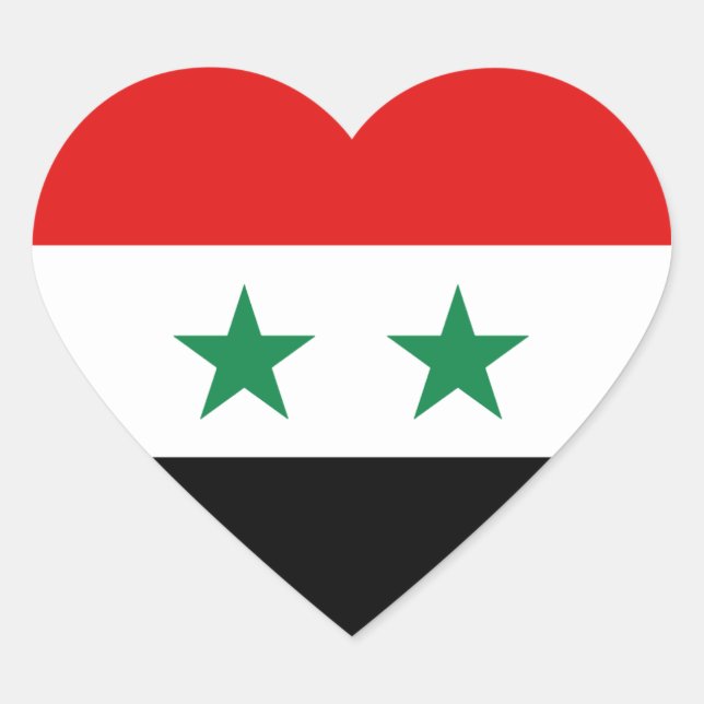 Cœur Sticker cardiaque du drapeau syrien (Devant)