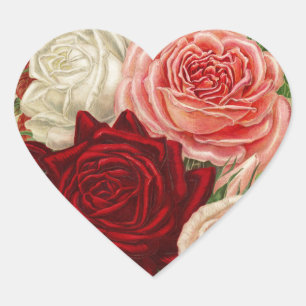 Cœur Sticker cardiaque Rose vintage Gardening