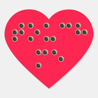 Cœur Sticker cardiaque Touchez-moi (Braille)