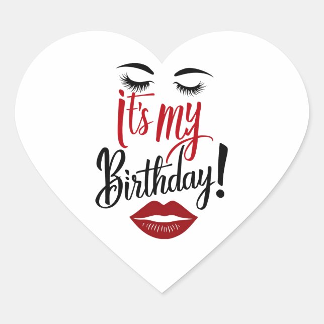 Cœur Sticker - C'est mon anniversaire (Devant)