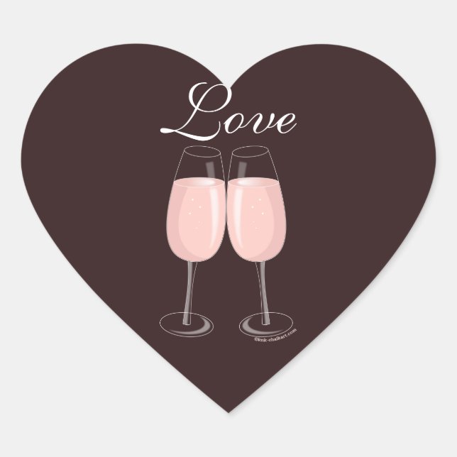 Cœur Sticker Champagne Rose (Devant)