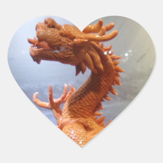 Cœur Sticker chinois Dragon Heart (Devant)